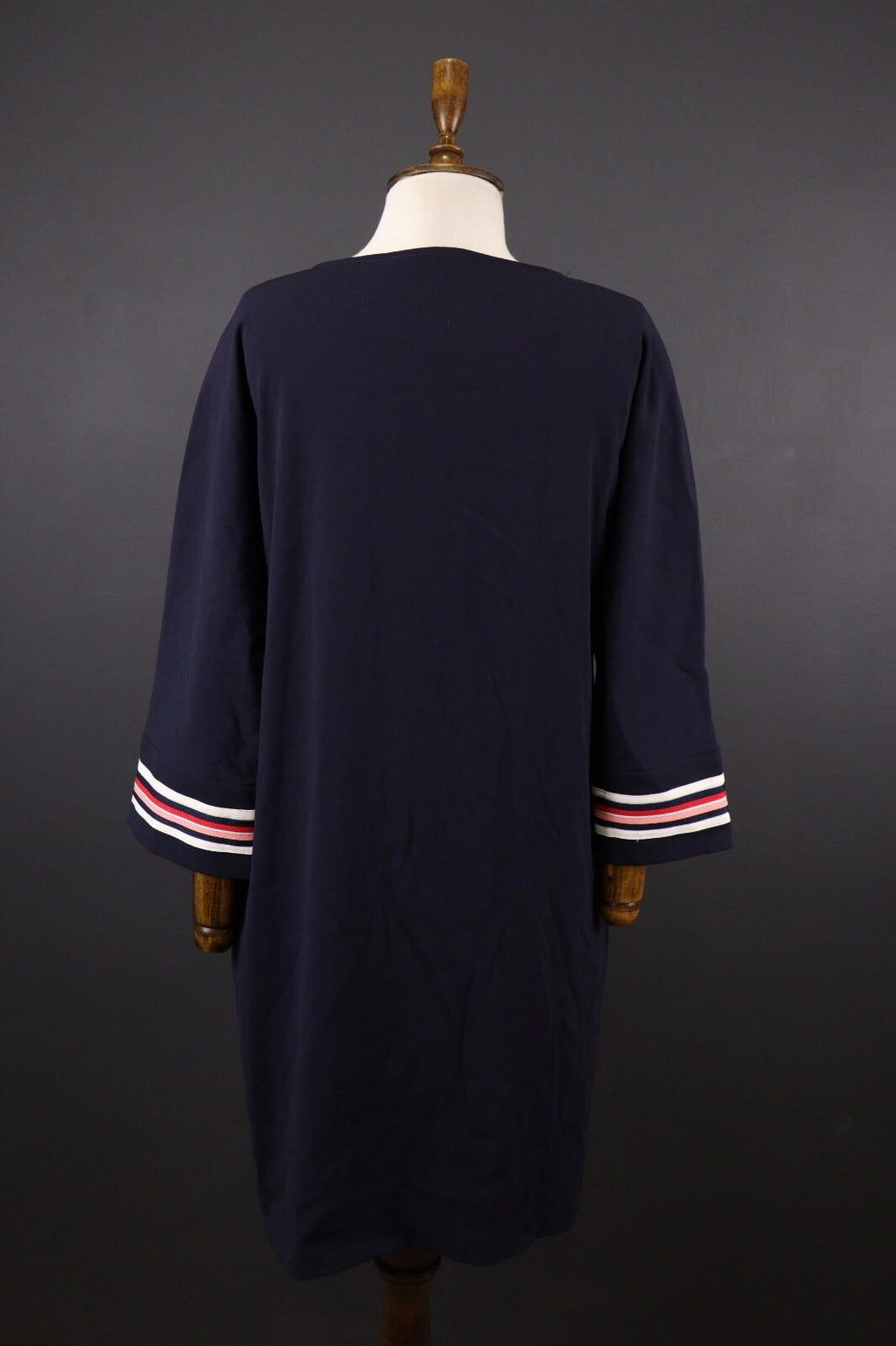 LAUREL by ESCADA Blue Long Sleeve Relaxed Blouson Midi Dress – Size USA 8