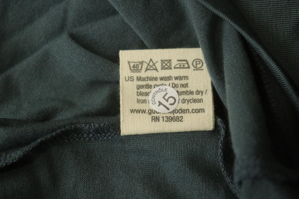 GUDRUN SJODEN Green Lyocell Slim Fit Round Neck Pullover Blouse Top – Size M