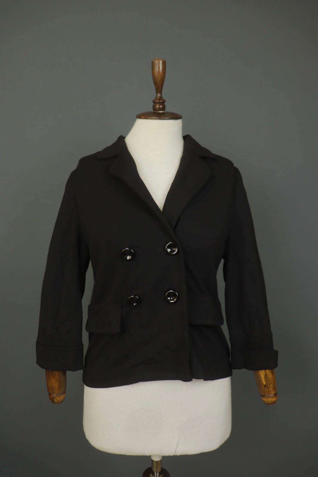 MARIMEKKO Ritva Falla Black Formal Notch Lapel Double Breasted Blazer Jacket S/M