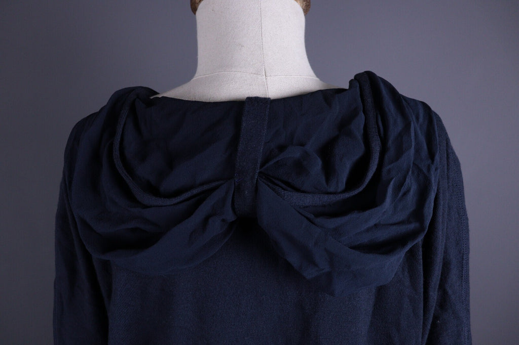 Annette Gortz Dark Blue Wool Hooded Oversized Sweater – Size M