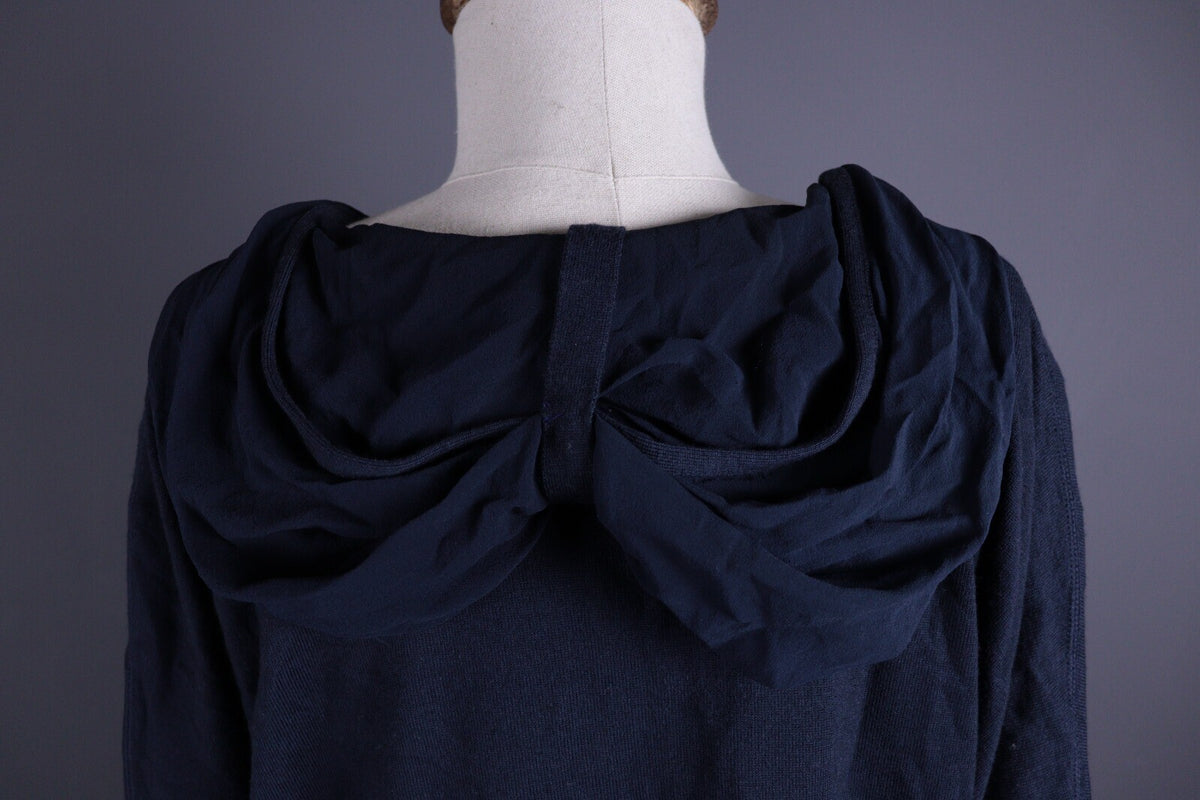 Annette Gortz Dark Blue Wool Hooded Oversized Sweater – Size M
