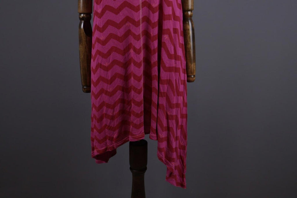GUDRUN SJODEN Purple Stripe Lagenlook Sleeveless Blouson Midi Dress – Size L