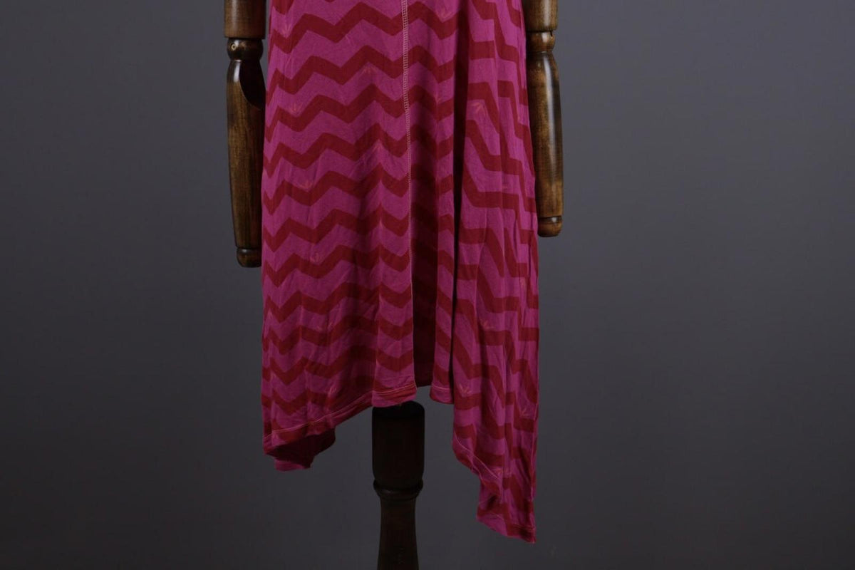 GUDRUN SJODEN Purple Stripe Lagenlook Sleeveless Blouson Midi Dress – Size L
