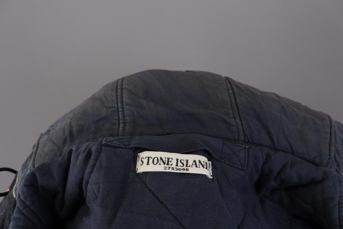 STONE ISLAND Blue Wool Multipockets Cago Hooded Full Zip Jacket – Size L