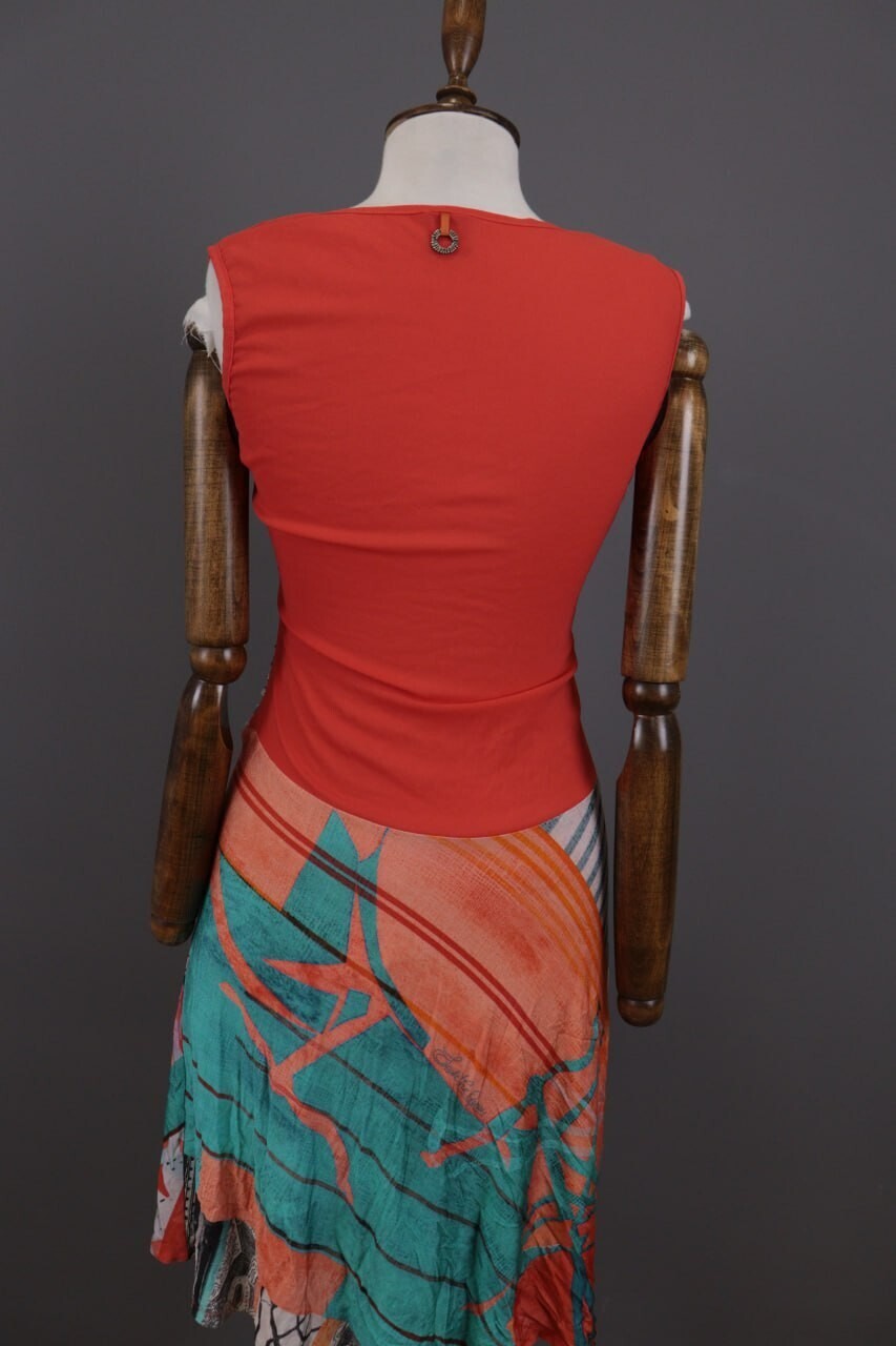 Save The Queen Multicolor Aztec Bodycon Midi Dress – Size M
