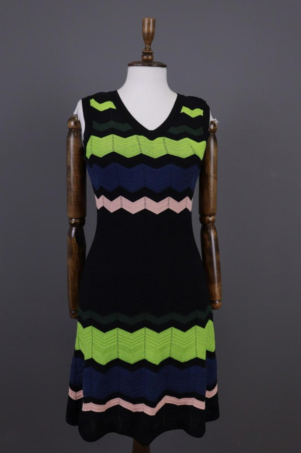 MISSONI Multicolor Striped Sleeveless Knit Bodycon Dress – Size 38