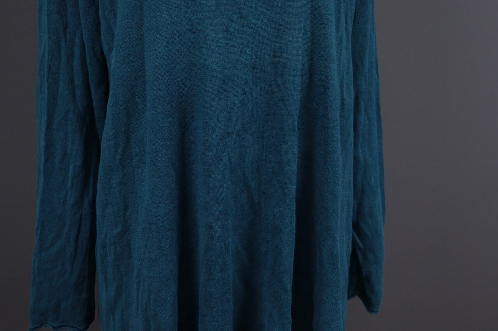 Gudrun Sjoden Blue Linen Lagenlook Long Sleeve Relaxed A-Line Dress – Size L