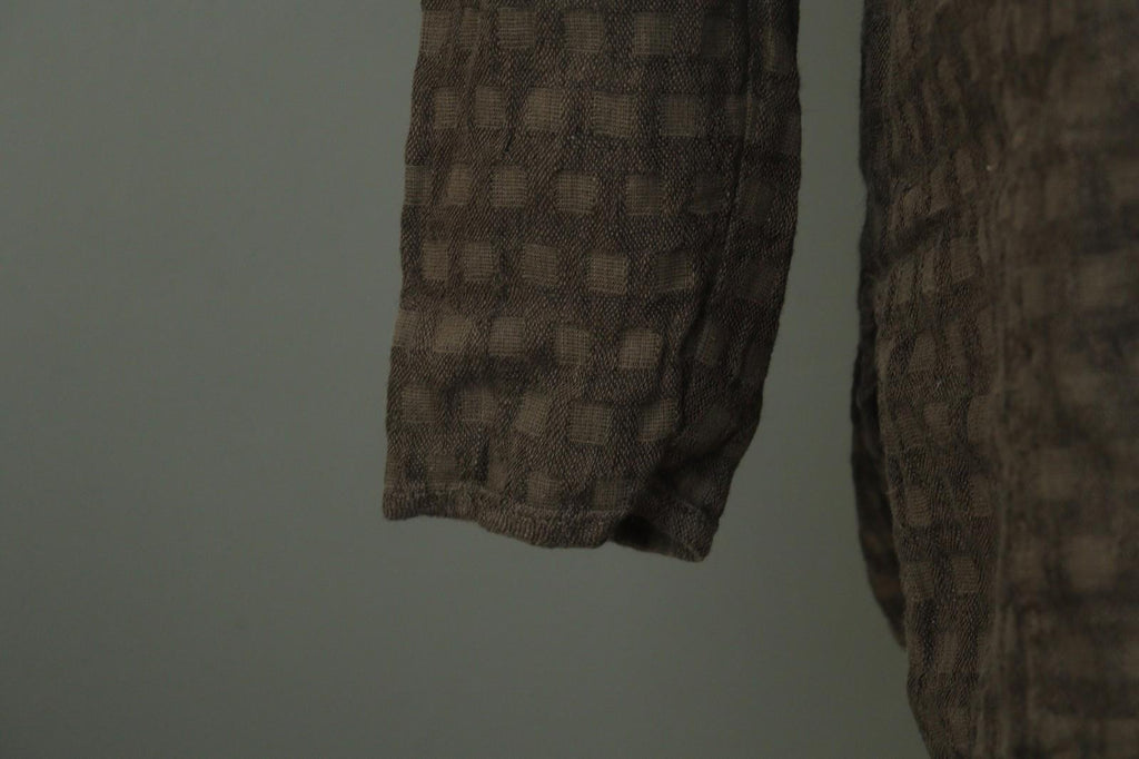GRIZAS Brown 100% Linen Long Sleeve Round Neck Pullover Tunic Top – Size S