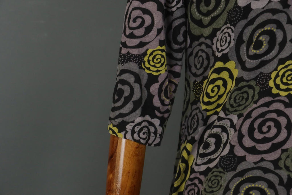 GUDRUN SJODEN Multi Floral Long Sleeve Round Neck Pullover Shift Dress – Size M