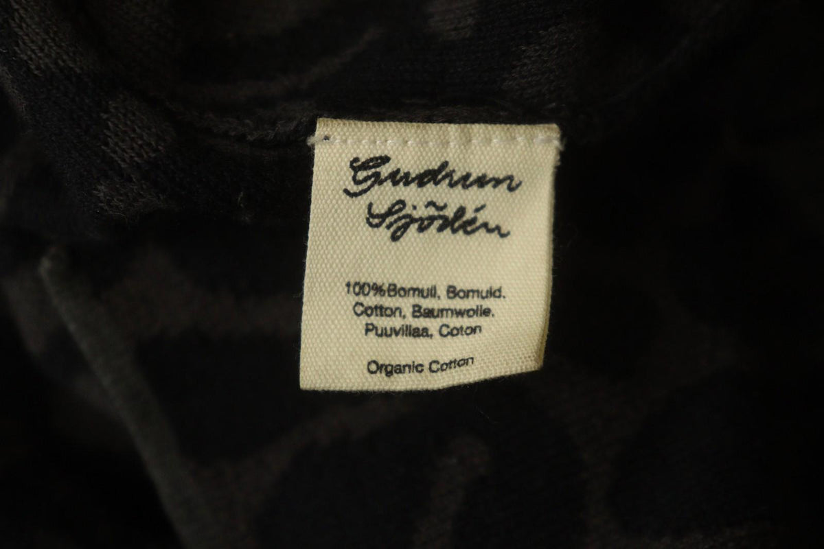 GUDRUN SJODEN Brown Floral 100% Cotton Button-Front Cardigan Sweater – Size S