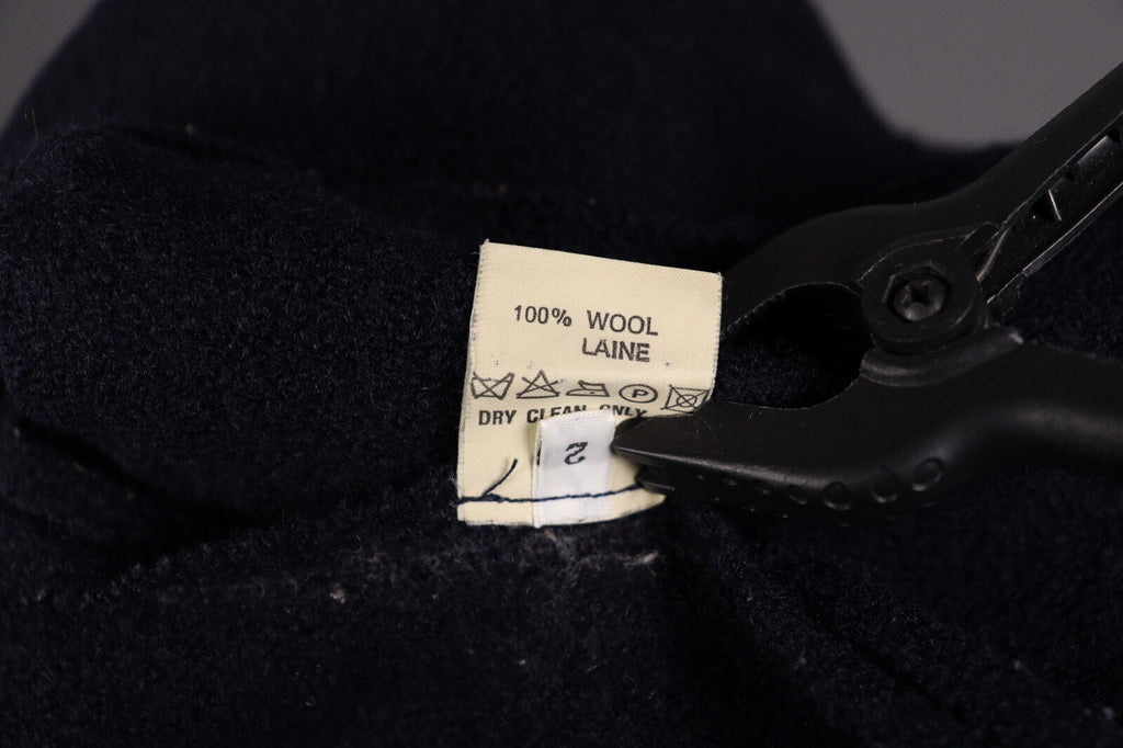 Indies France Wool Black Boiled Wool Double Breasted Coat Jacket – Size 2