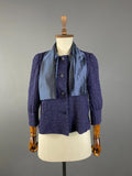 EMPORIO ARMANI Blue Wool Lagenlook Textured Three Button Blazer Jacket – Size 44