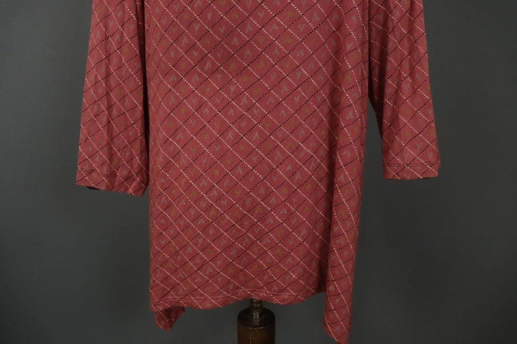 GUDRUN SJODEN Multicolor Geometric Long Sleeve Round Neck Shift Dress – Size XXL