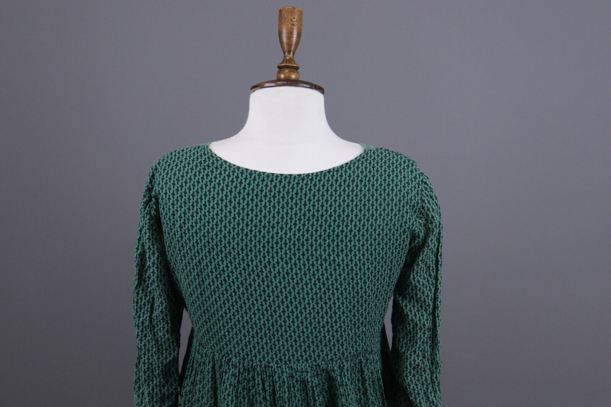 BA&SH Tanja Green Lagenlook Relaxed 3/4 Sleeve Blouson Dress – Size 0 / XS