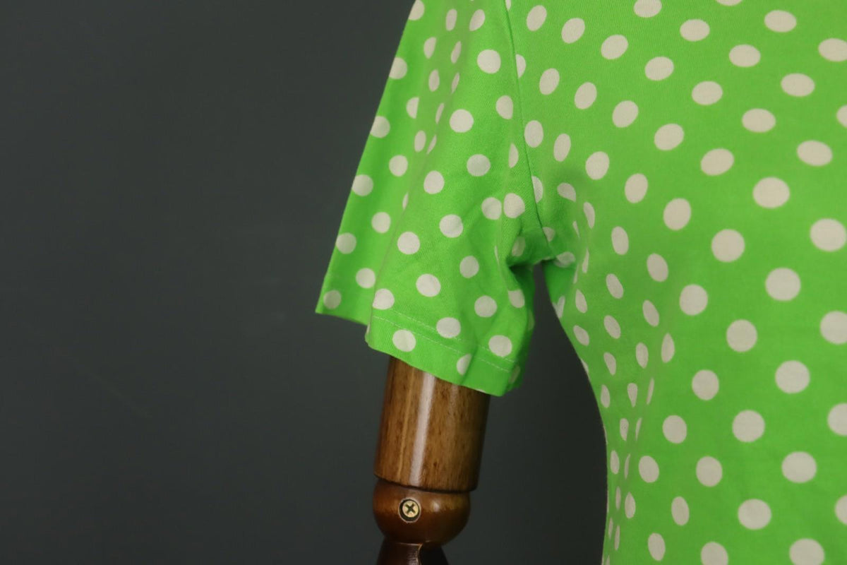 MARIMEKKO Green and White Polka Dot Short Sleeve Crew Neck Top Blouse – Size L