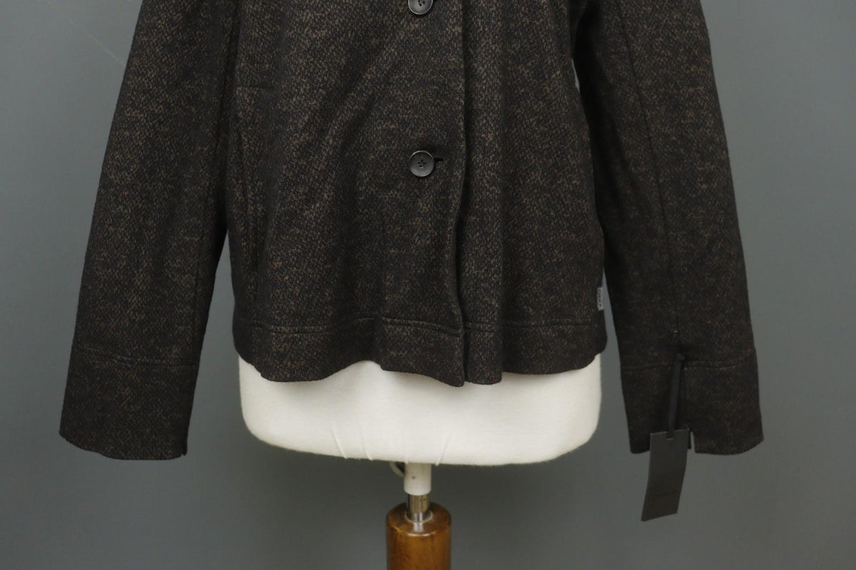 OSKA Brown Virgin Wool Long Sleeve Collared Button Front Knit Jacket – Size 2