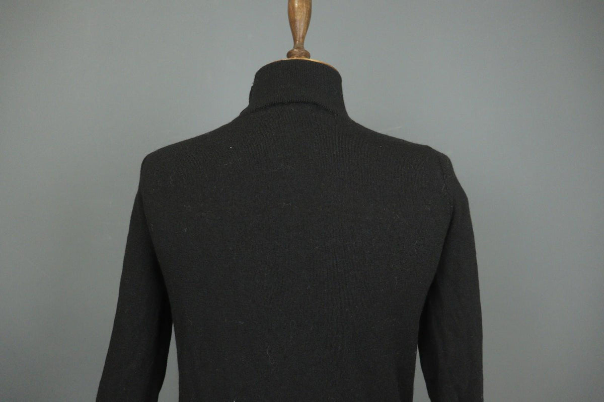 SEZANE Black Turtleneck Raglan Sleeve Button Detailed Pullover Sweater – Size S