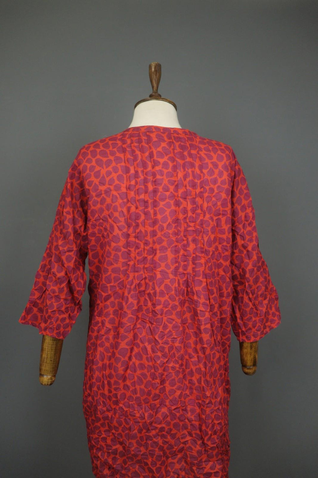 GUDRUN SJODEN Orange Abstract Casual Long Sleeve Button Front Shirt Dress – Size S