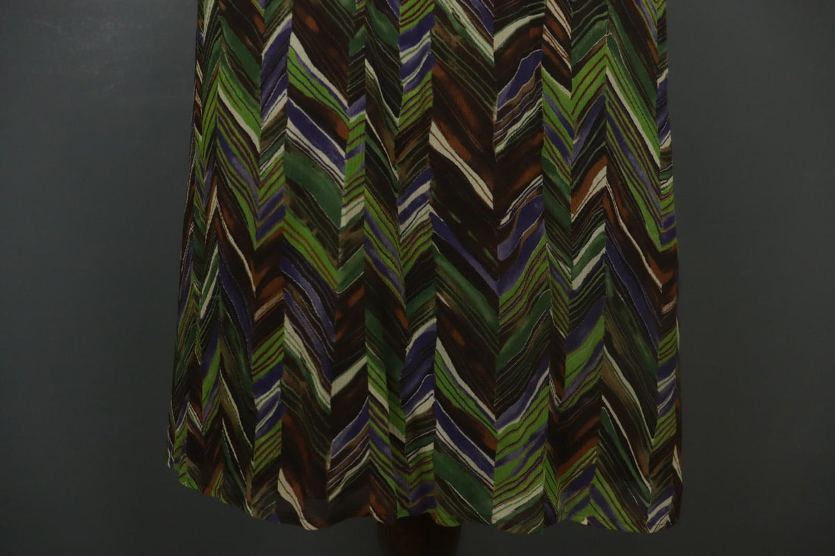 MAX MARA Multicolor Geometric Silk Halter Neck Sleeveless Midi Dress – Size 40