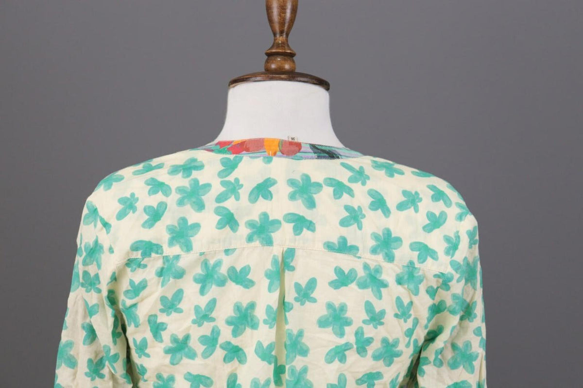 IVKO Green Floral Henley Lightweight Summer Blouse Shirt – Size 36
