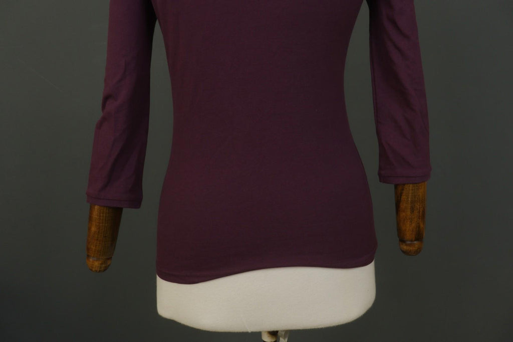BURBERRY BRIT Burgundy Slim Fit Long Sleeve Collared Popover Polo Shirt – Size S