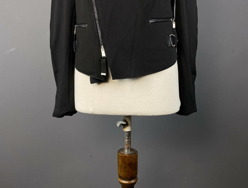 HIGH USE CLAIRE CAMPBELL Black Doubel Breast Biker Motorcycle Jacket – Size US14