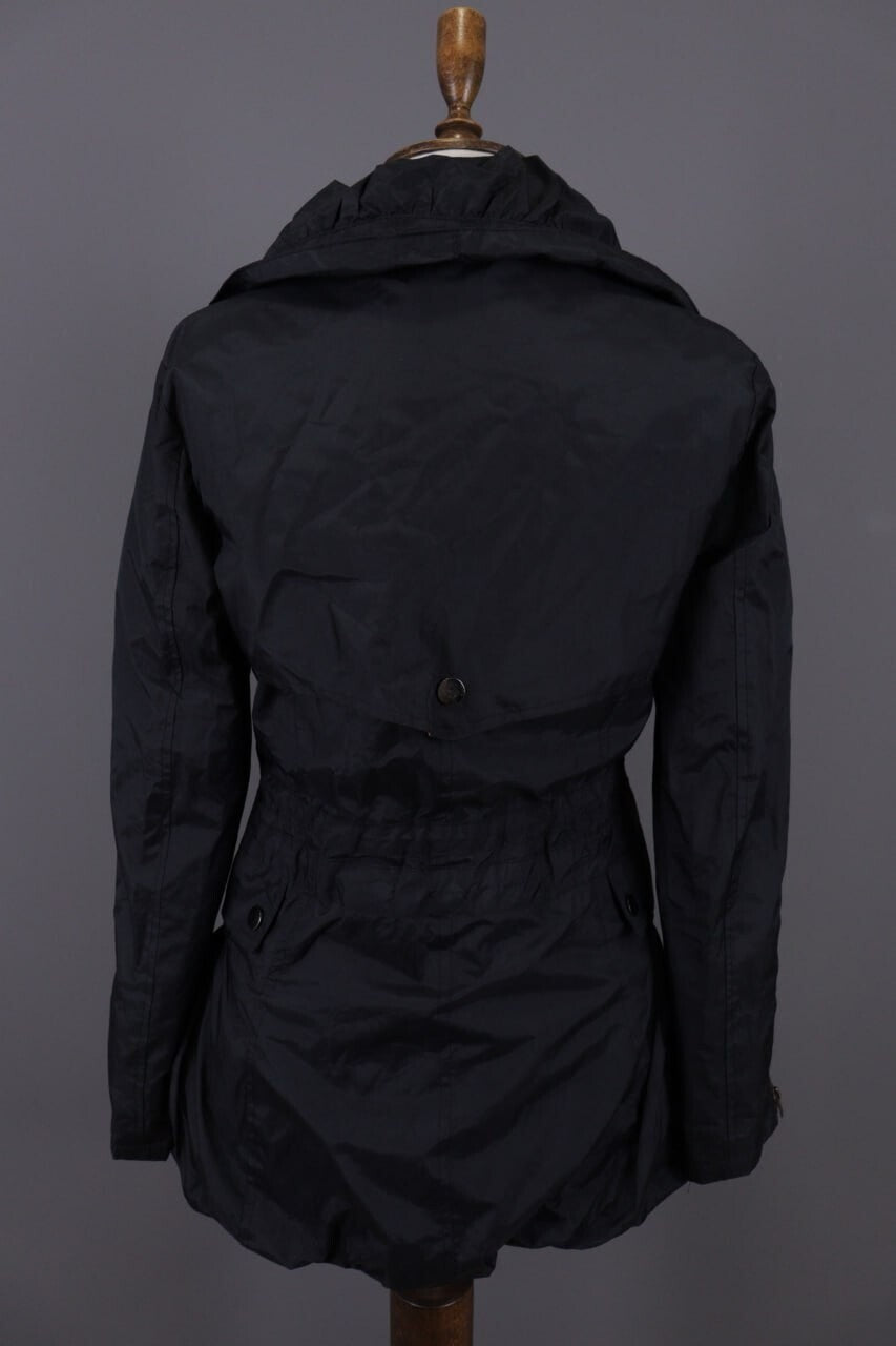 Cop. Copine Black Lagenlook Full Zip Veste Designer Parka Coat Jacket – Size 30