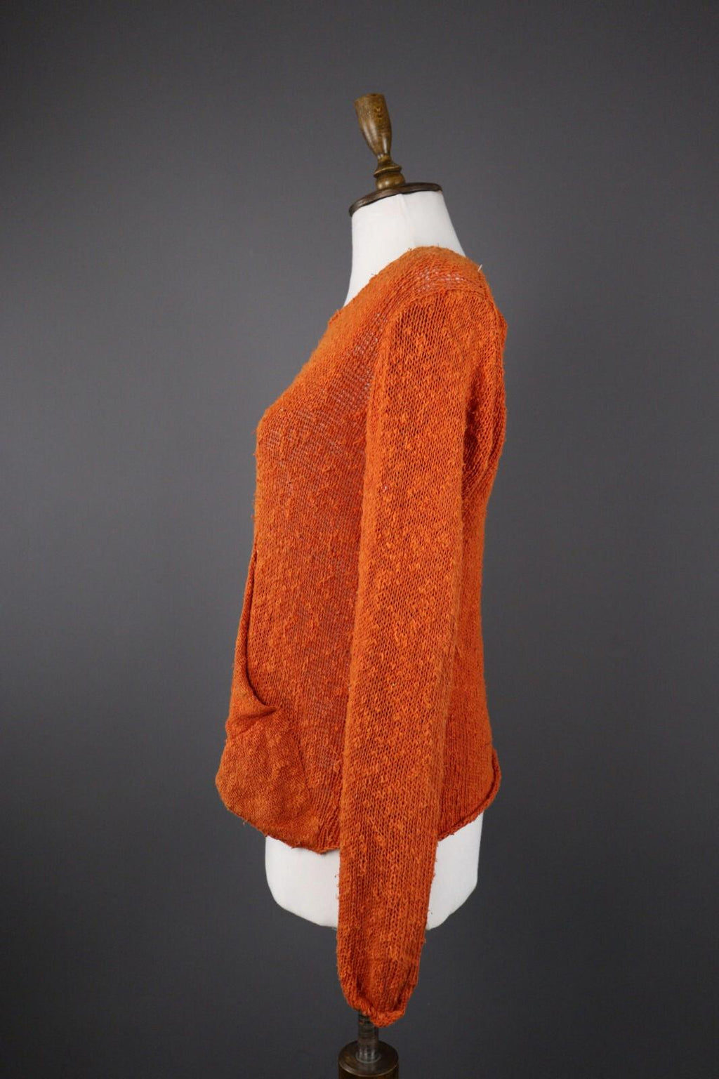 GRIZAS Casual Linen Crochet Knit Designer Acymetric Sweater – Size 36/38