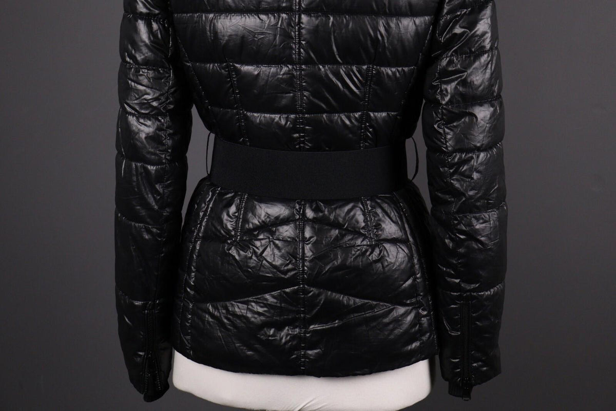 BARBOUR INTERNATIONAL Marleigh Quilt Jacket Belted Hooded Faux Fur – Size 34