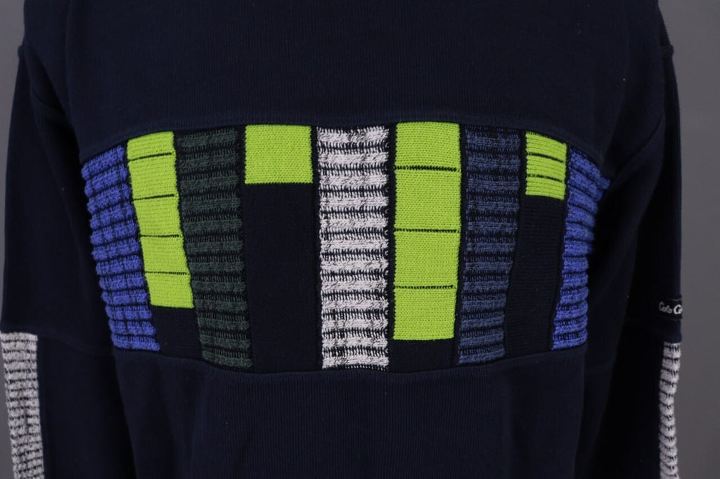 Carlo Colucci Sport Black Geometric Cotton Knit Sweater – Size M