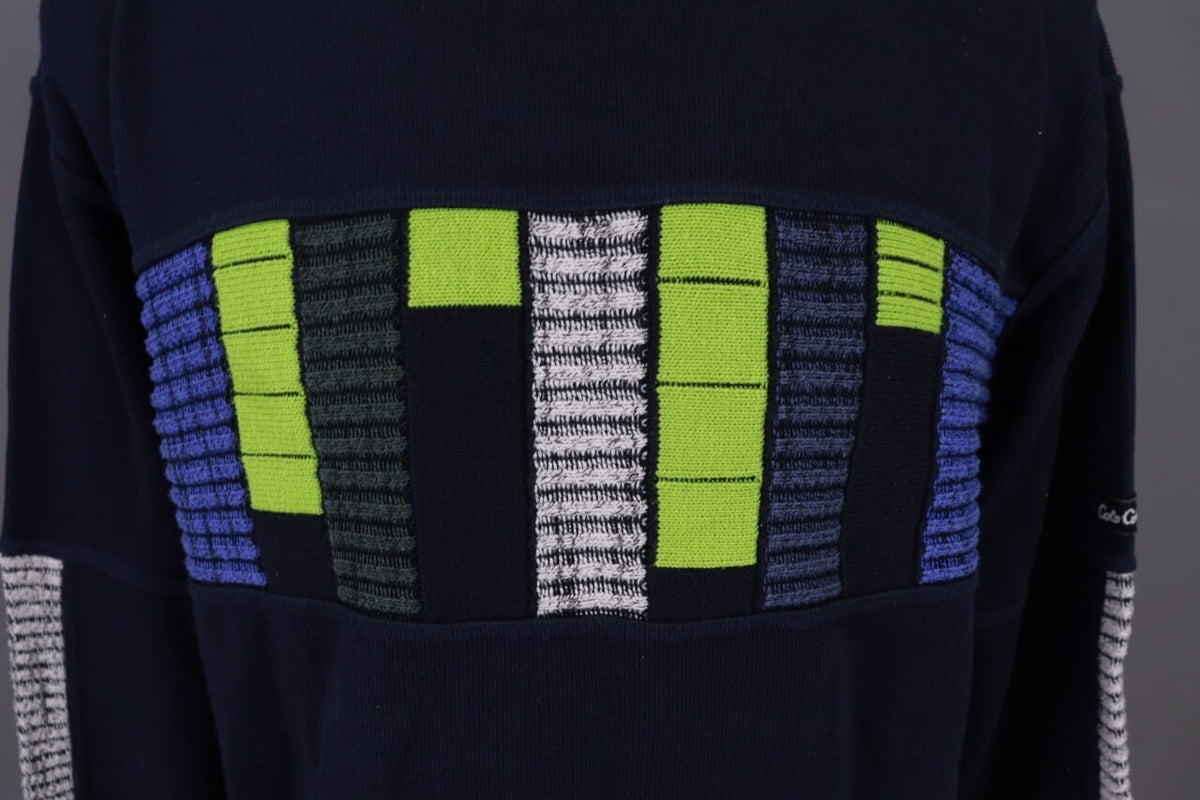 Carlo Colucci Sport Black Geometric Cotton Knit Sweater – Size M
