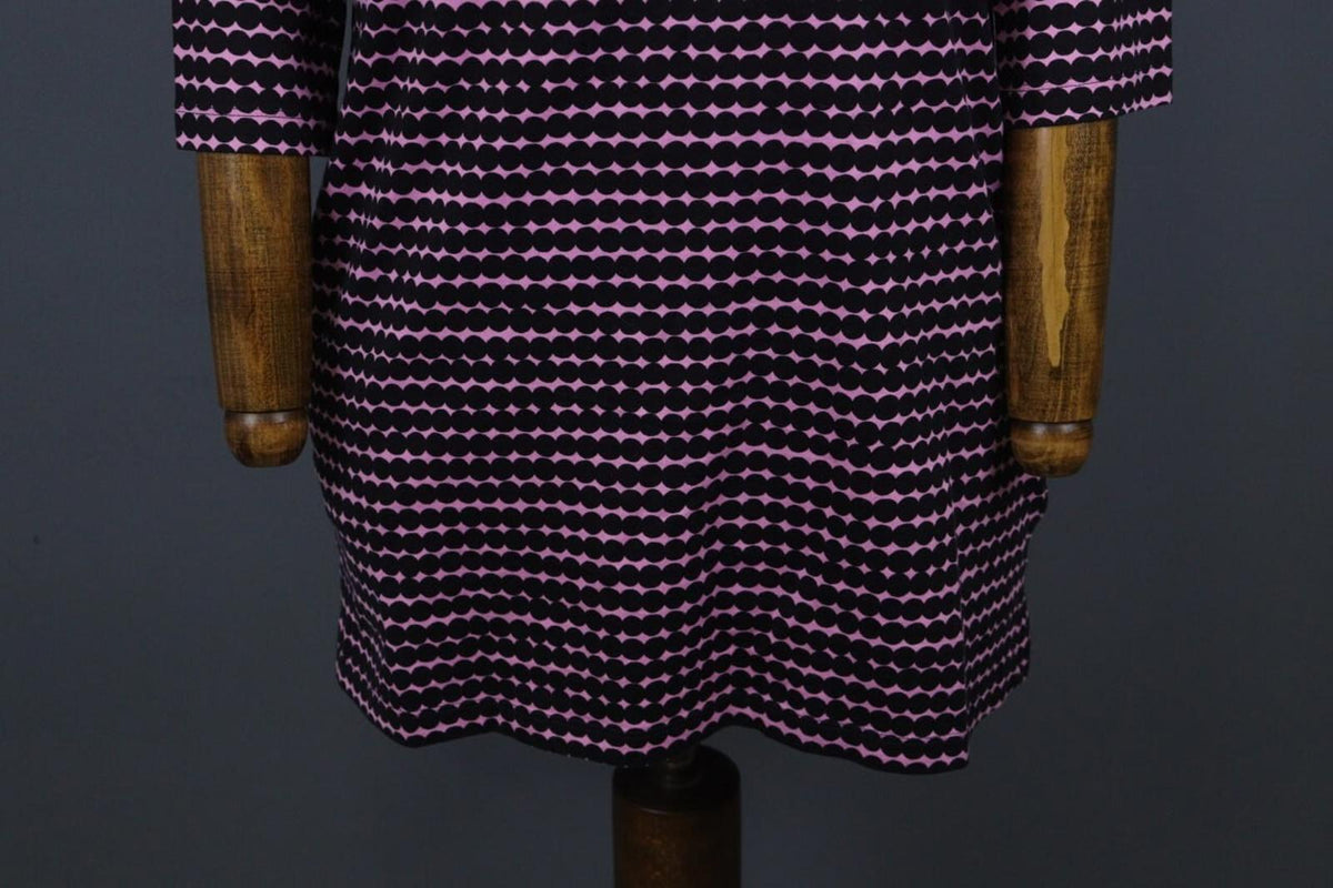 MARIMEKKO ADD PERETTA PIKKU RASYMATTO Purple Polka Dot Cotton Shift Dress Sz XS