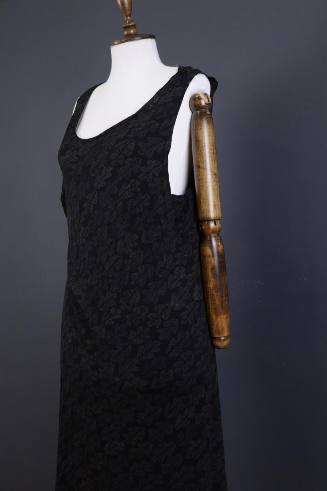 GUDRUN SJODEN Dress Black Designer Summer Sleeveless Long A-Line – Size XL