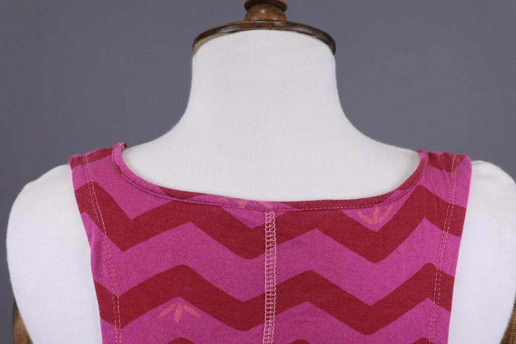 GUDRUN SJODEN Purple Stripe Lagenlook Sleeveless Blouson Midi Dress – Size L