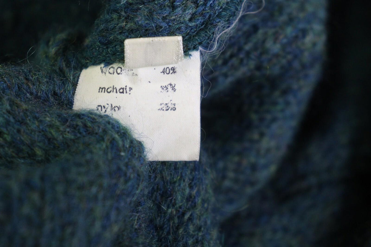 MISSONI Blue Wool Mohair Knit Long Sleeve Button Cardigan Sweater – Size L