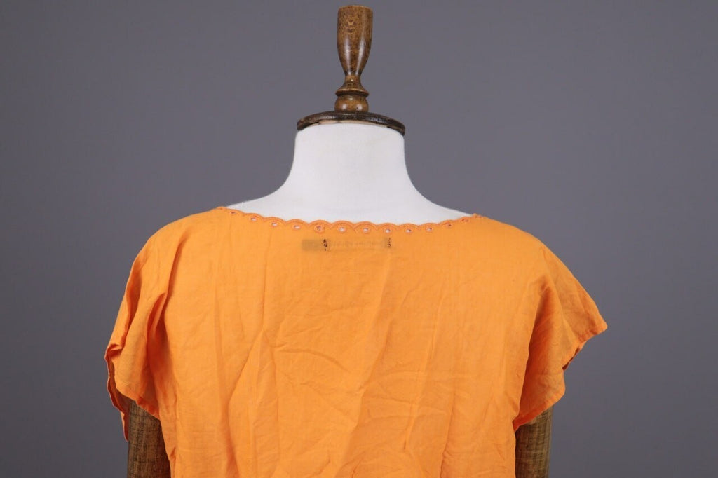 Gudrun Sjoden Orange Lagenlook Blouson Midi Tunic Dress – Size M