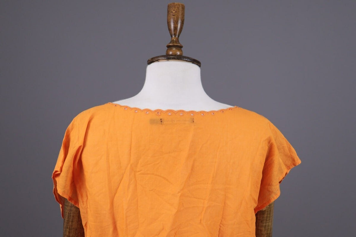 Gudrun Sjoden Orange Lagenlook Blouson Midi Tunic Dress – Size M