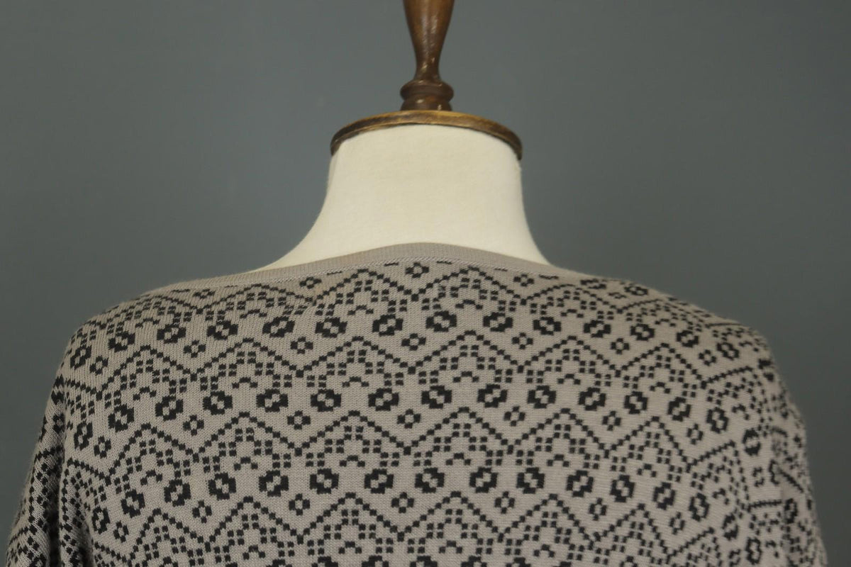 GUDRUN SJODEN Multi Floral 100% Cotton Knitted Square Neck Sweater Dress – Size XL