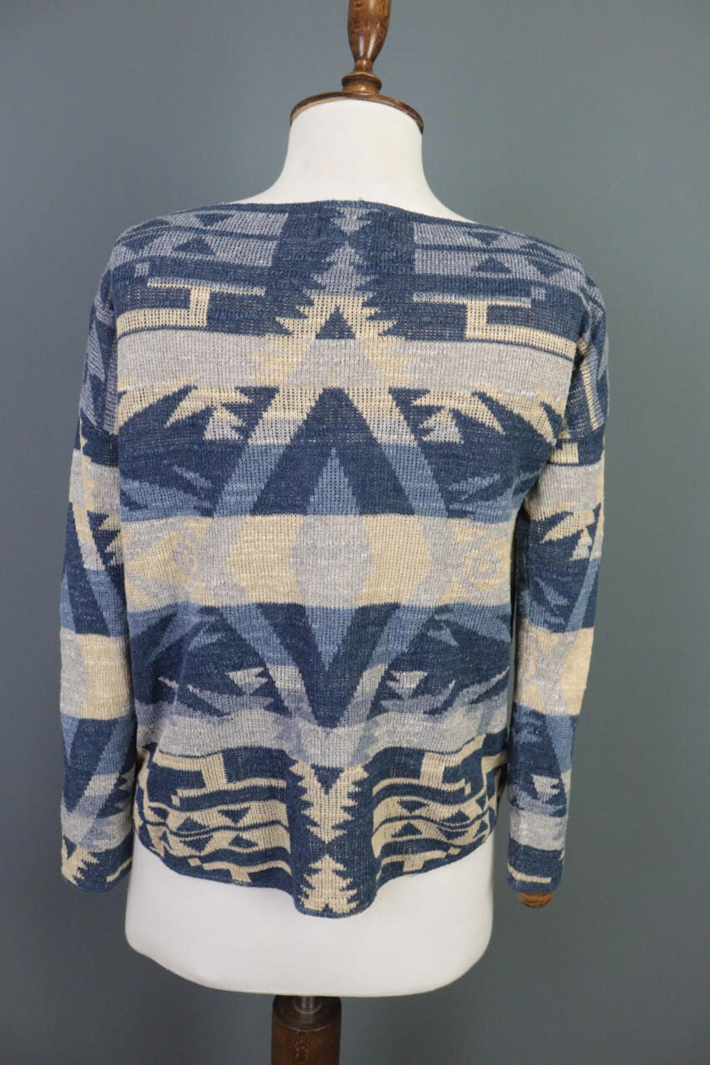 DENIM&SUPPLY RALPH LAUREN Blue Aztec Print Knit Sweater – Size XS