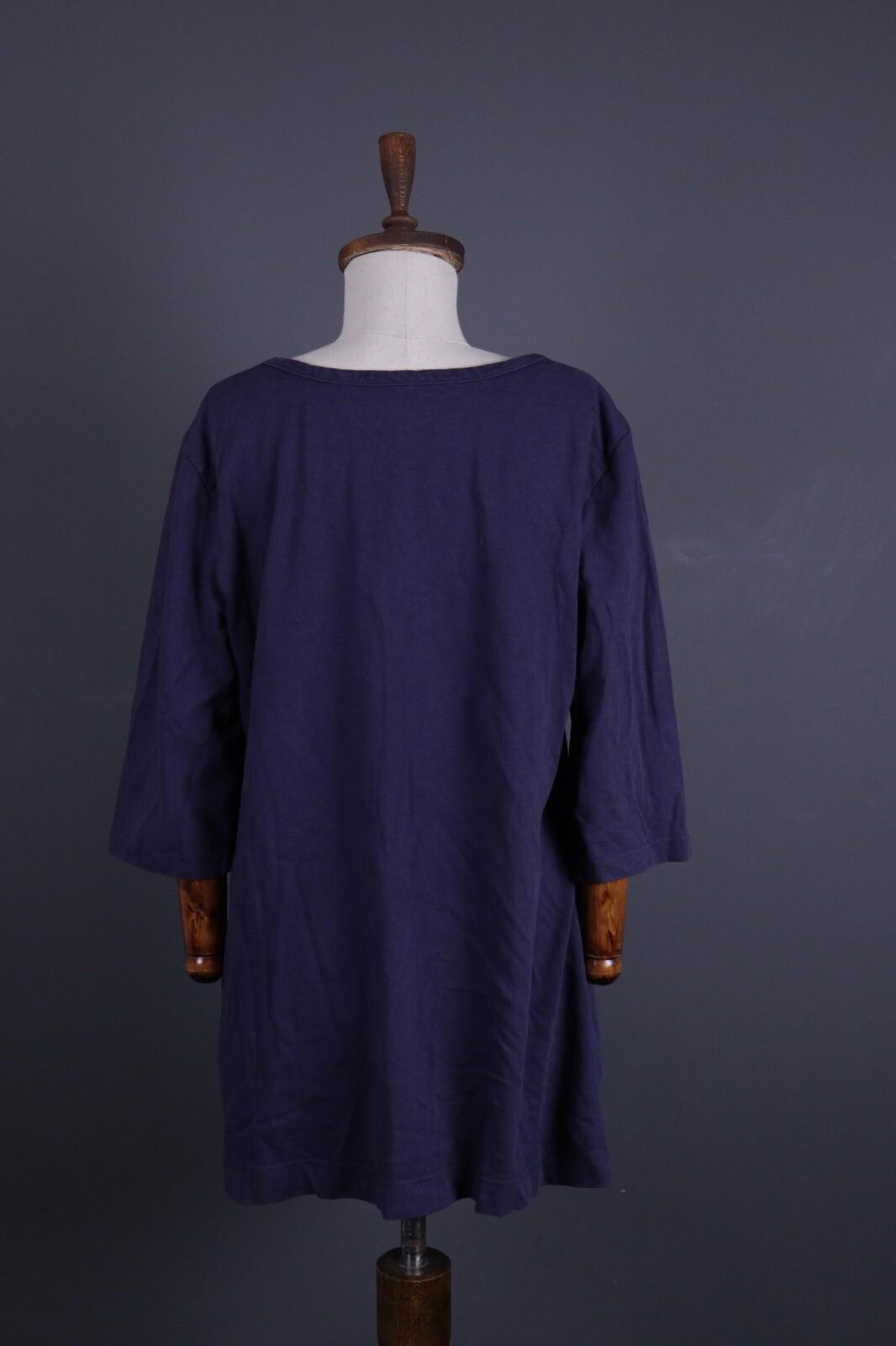 GUDRUN SJODEN Blue Long Short Sleeve Top Shirt Tunic – Size M