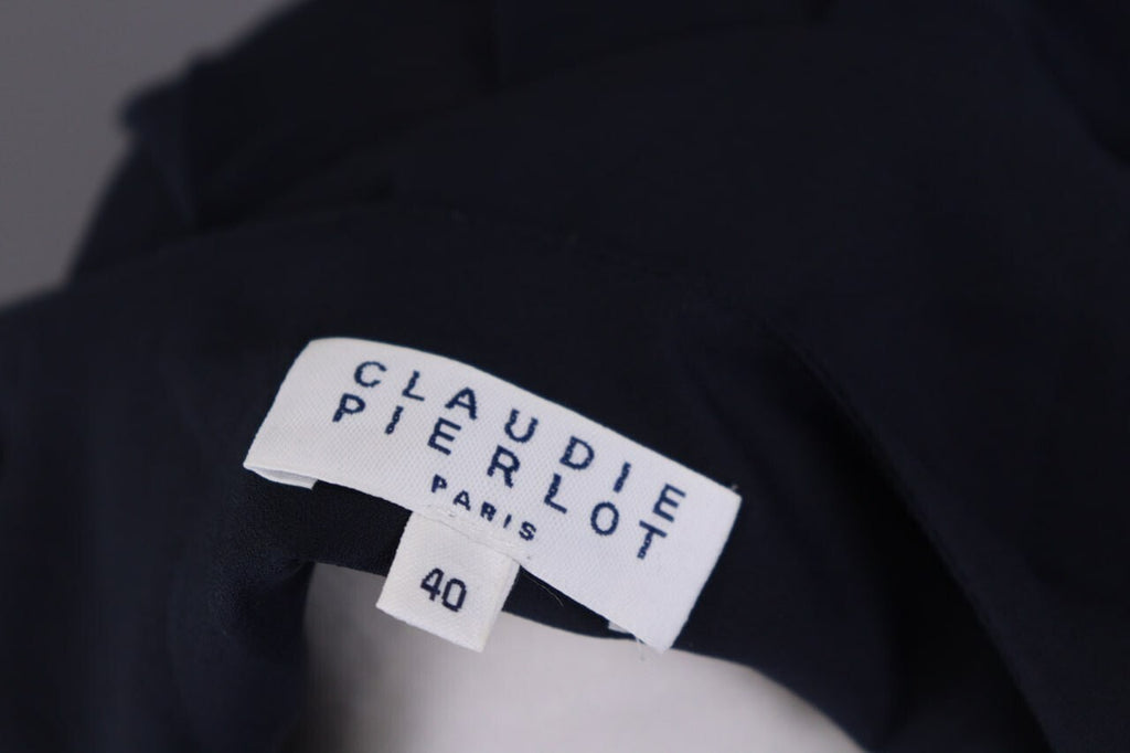 Claudie Pierlot Blue Long Sleeve V-Neck Lagenlook Blouse Shirt – Size 40