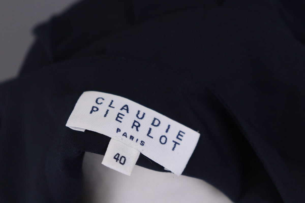 Claudie Pierlot Blue Long Sleeve V-Neck Lagenlook Blouse Shirt – Size 40