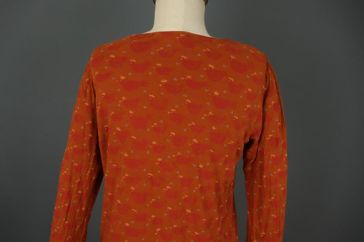 GUDRUN SJODEN Multi Long Sleeve Square Neck Stretch Pullover Blouse Top – Size L