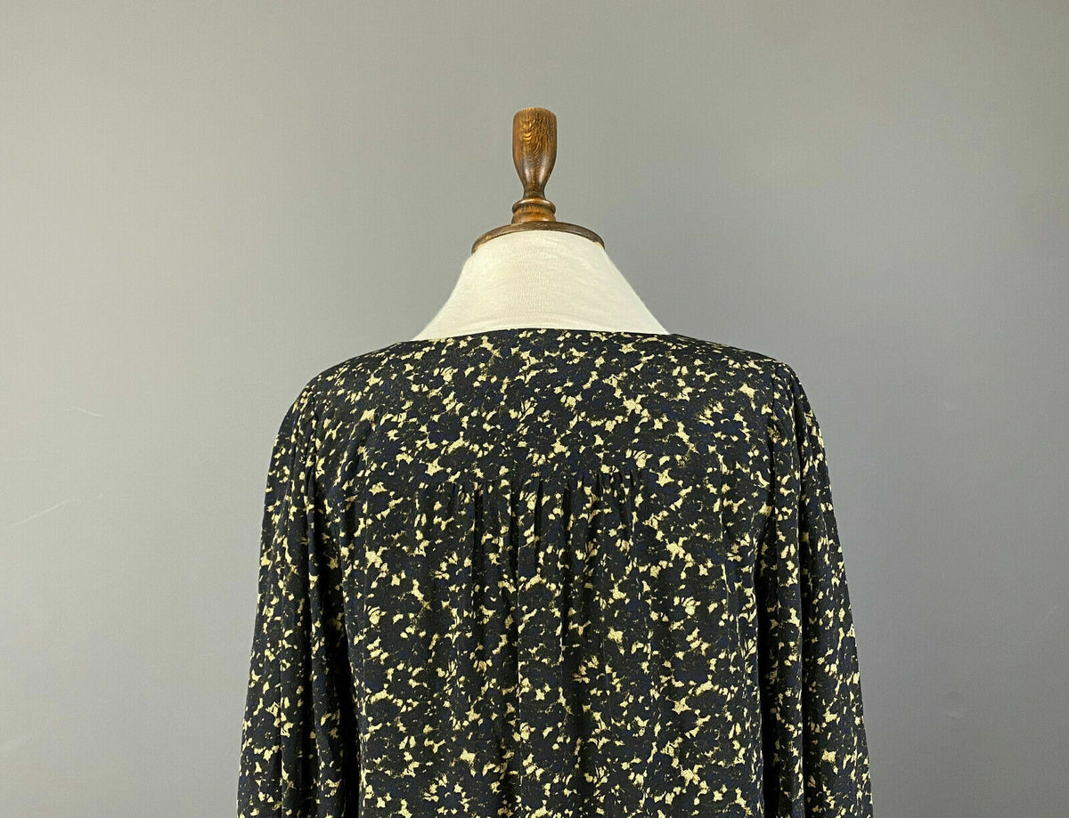 BA&SH Viscose Top in Bleu Nuit Long Sleeve Blouse – Women's 0