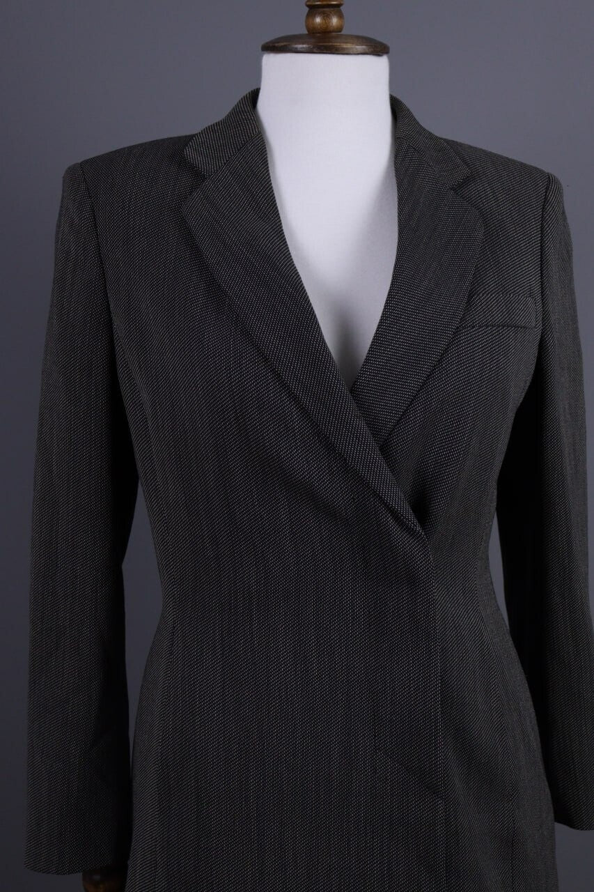 Max Mara Gray Wool Double Breasted Two Button Blazer Jacket – Size 40 / S