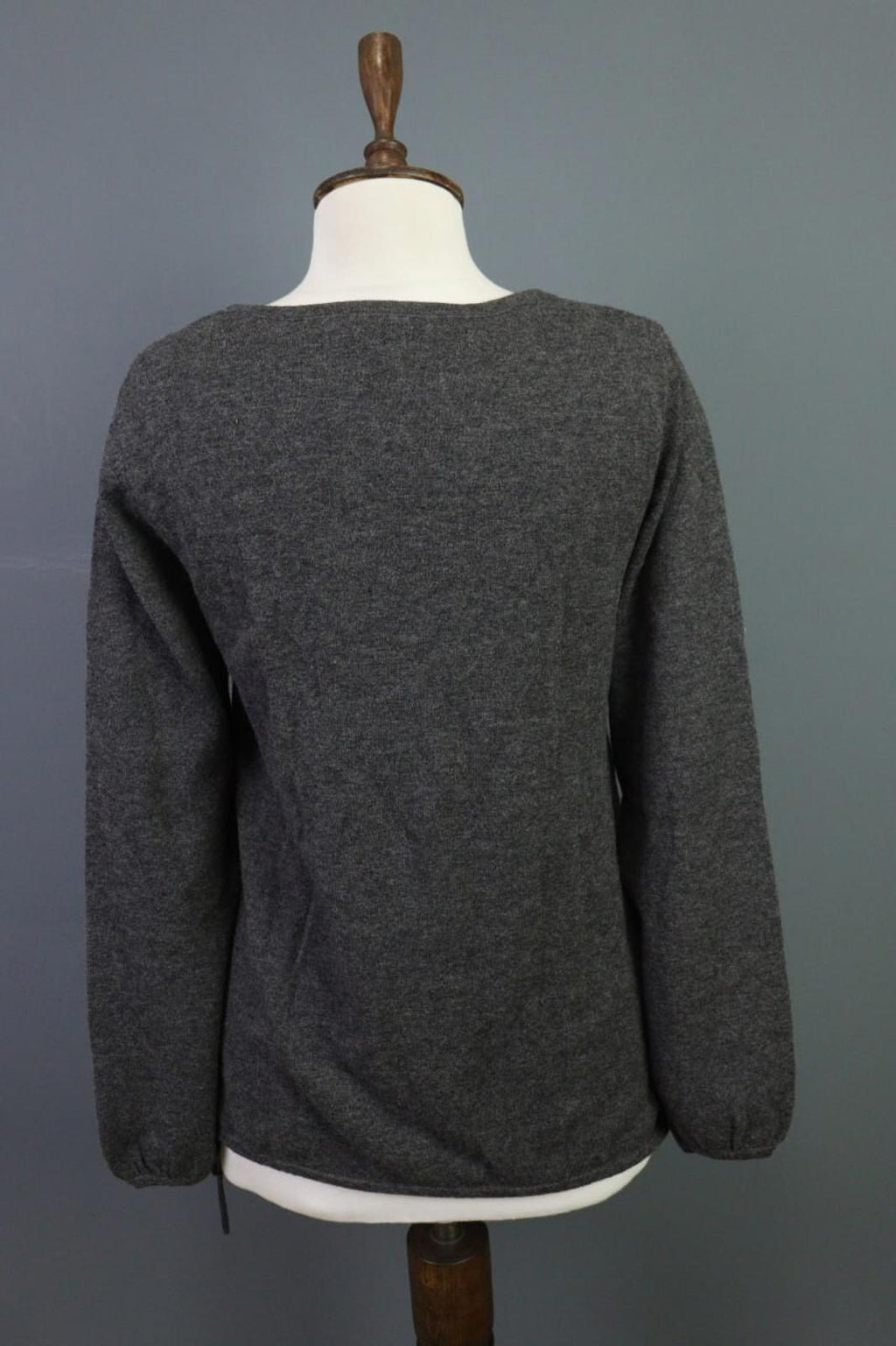 GUDRUN SJODEN Pullover Sweater Gray Wool Knit Lagenlook – Size M
