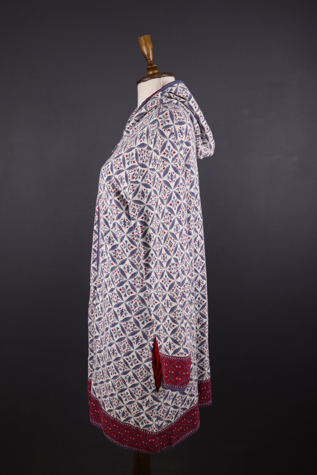 Deerberg by Oska Multicolor Full Zip Hooded Long Cardigan Sweater – Size L