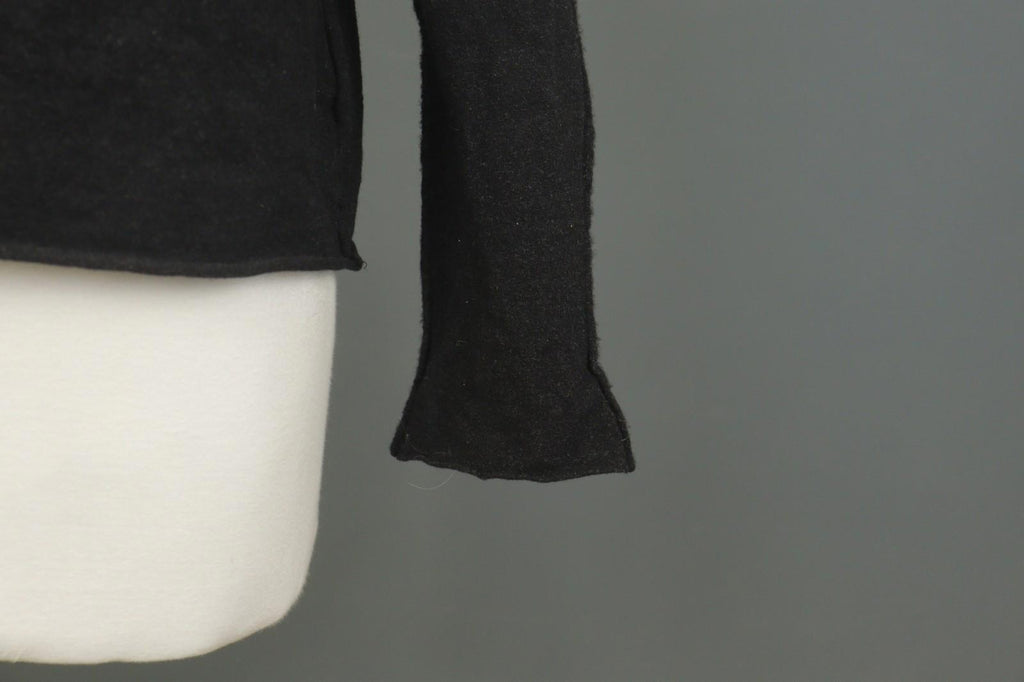 ANNETTE GORTZ Black Wool Long Sleeve Boat Neck Casual Pullover Blouse Top – Size M