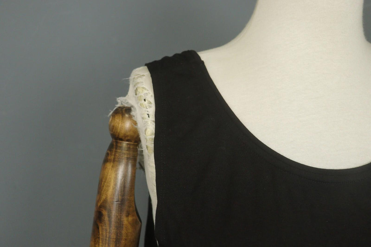 GUDRUN SJODEN Black Casual Sleeveless Round Neck Wide Strap Tank Dress – Size XL