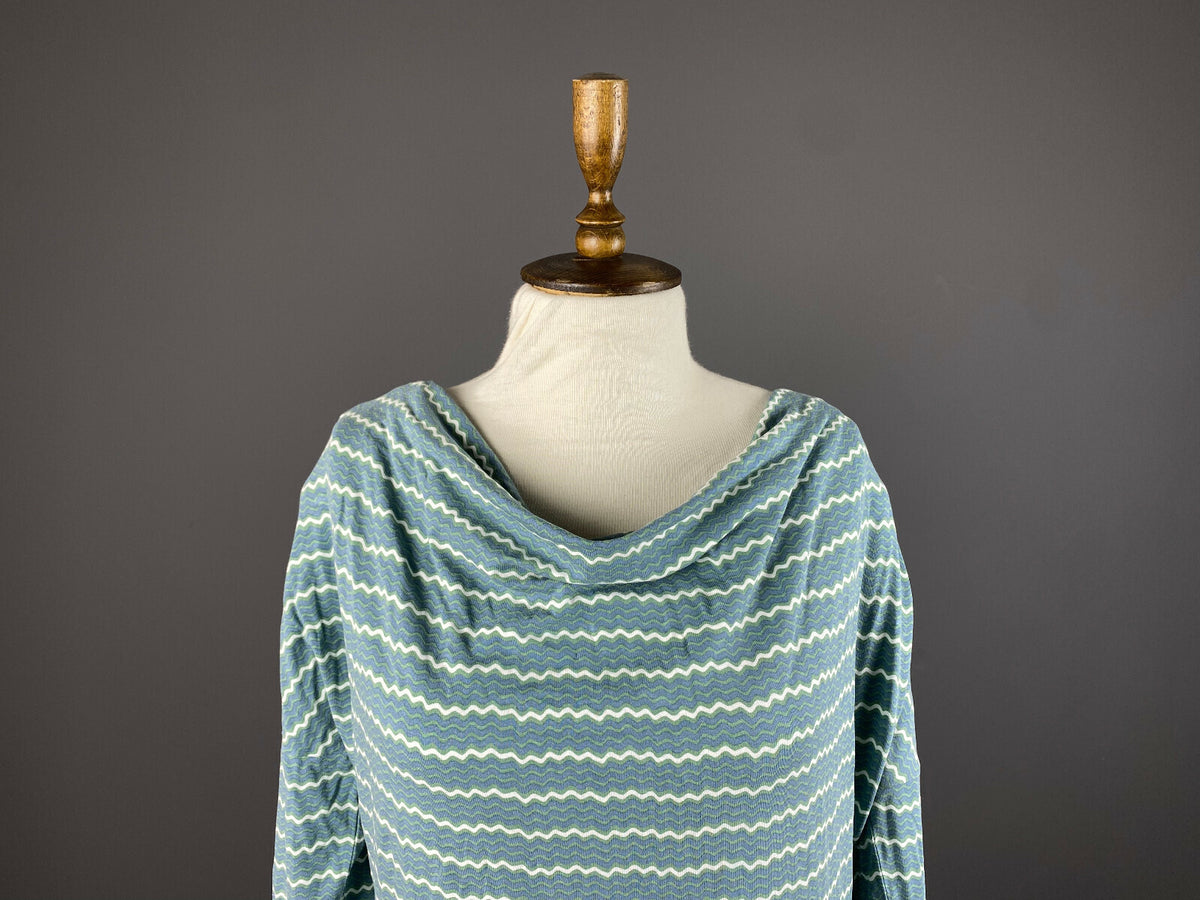 Deerberg by OSKA Blue Stripe Boat Neck Pullover Sweater – Size M